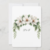Elegante Witte Magnolia Wedding Pine Tree Lijst Save The Date (Achterkant)