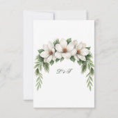 Elegante Witte Magnolia Winter Wedding Pine Tree Bedankkaart (Achterkant)