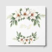 Elegante Witte Magnolia Winter Wedding Pine Tree Gastenboek (Achterkant)