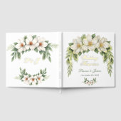 Elegante Witte Magnolia Winter Wedding Pine Tree Gastenboek (Volledig)