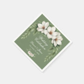 Elegante Witte Magnolia Winter Wedding Pine Tree Servet (Hoek)