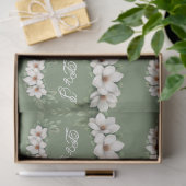 Elegante Witte Magnolia Winter Wedding Pine Tree Tissuepapier (Geschenk)