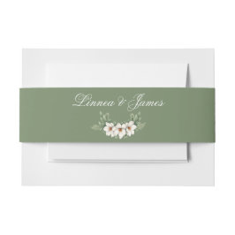 Elegante Witte Magnolia Winter Wedding Pine Tree Uitnodigingen Wikkel