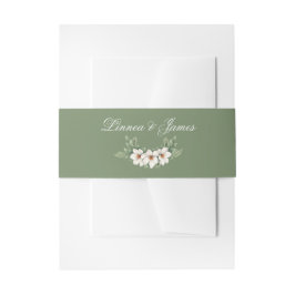 Elegante Witte Magnolia Winter Wedding Pine Tree Uitnodigingen Wikkel