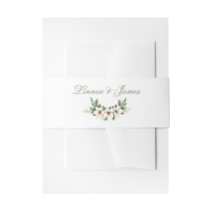 Elegante Witte Magnolia Winter Wedding Pine Tree Uitnodigingen Wikkel