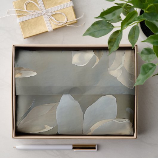 Elegante witte magnolia's decoupage tissuepapier (Geschenk)