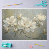 Elegante witte magnolia's decoupage tissuepapier (Craft)