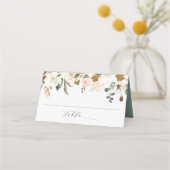 Elegante Witte Magnolia's en Blush Bloemen Bruilof Plaatskaartje (Voorkant)