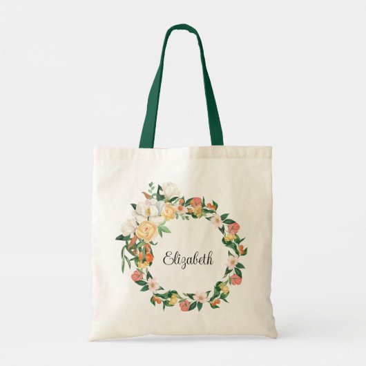 Elegante witte Magnolia's en Kumquats bruidsmeisje Tote Bag (Achterkant)