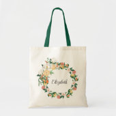 Elegante witte Magnolia's en Kumquats bruidsmeisje Tote Bag (Voorkant)
