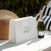 Elegante Witte & Marine Blauwe Bachelorette Gift B Groot Cadeauzakje