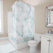 elegante witte marmer douchegordijn (In situ)