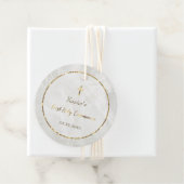 elegante witte marmer Eerste Communie Bedankjes Labels (In situ)