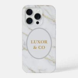 Elegante witte marmer & gouden aders iPhone 16 Pro iPhone 15 Pro Case