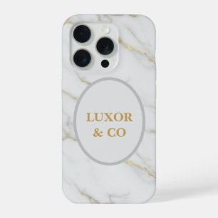 Elegante witte marmer & gouden aders iPhone 16 Pro iPhone 15 Pro Case