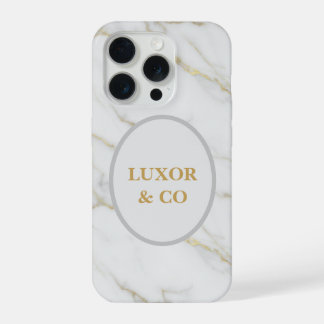 Elegante witte marmer & gouden aders iPhone 16 Pro iPhone 15 Pro Case