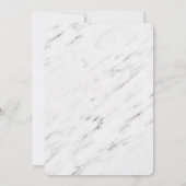 Elegante Witte Marmer & Gouden Huwelijksuitnodigin Kaart (Achterkant)