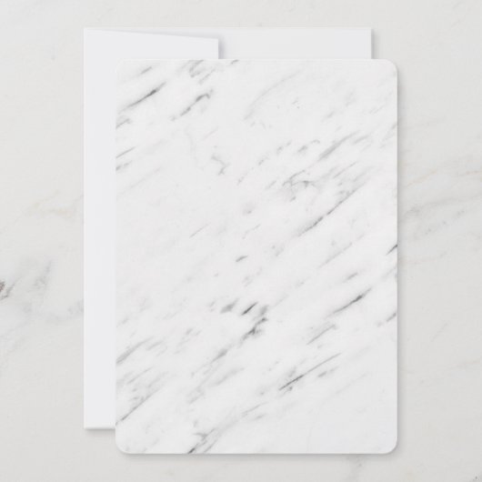 Elegante Witte Marmer & Gouden Huwelijksuitnodigin Kaart (Achterkant)