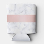 elegante witte marmer roos goudstrook blikjeskoeler (Achterkant)