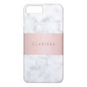 elegante witte marmer roos goudstrook Case-Mate iPhone case (Achterkant)