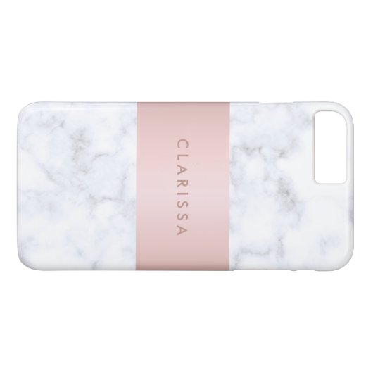 elegante witte marmer roos goudstrook Case-Mate iPhone case (Achterkant (Horizontaal))