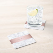 elegante witte marmer roos goudstrook kartonnen onderzetters (Insitu)