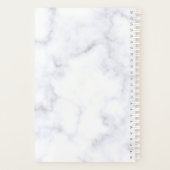 elegante witte marmer roos goudstrook planner (Achterkant)