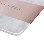 elegante witte marmer roos goudstrook snijplank (Hoek)