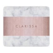 elegante witte marmer roos goudstrook snijplank (Voorkant)