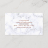 elegante witte marmer roos goudstrook visitekaartje (Achterkant)