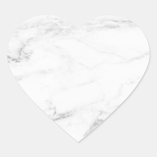 Elegante witte marmeren aangepaste blanco sjabloon hart sticker (Voorkant)