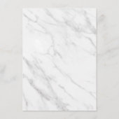 Elegante witte marmeren details informatiekaartje (Achterkant)