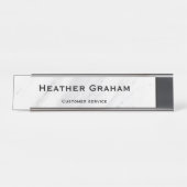 Elegante witte marmeren douanenaam bureau naambordje (Voorkant)