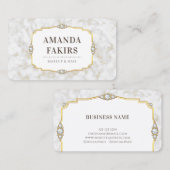 Elegante Witte Marmeren Gouden Lijst Make-up Artie Visitekaartje (Voorkant / Achterkant)
