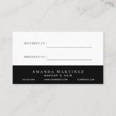 Elegante Witte Marmeren Gouden Lijst Salon Referra Visitekaartje (Achterkant)