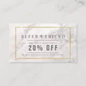 Elegante Witte Marmeren Gouden Lijst Salon Referra Visitekaartje (Voorkant)