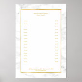 Elegante witte marmeren gouden prijzenlijst poster (Voorkant)