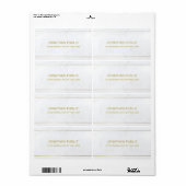 Elegante witte marmeren gouden tekst Eenvoudige to Etiket (Full Sheet)