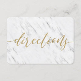 Elegante witte marmeren & gouden trouwrichtingen kaart