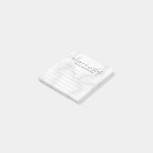 Elegante witte marmeren huwelijksadvies en wensen post-it® notes (Schuin)