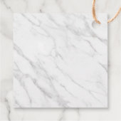 Elegante witte marmeren kalligrafie bedankjes labels (Achterkant)