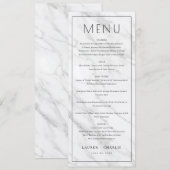 Elegante witte marmeren menu (Voorkant / Achterkant)