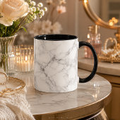 Elegante witte marmeren patroon mok