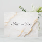 Elegante witte marmeren QR-code cadeaubon (Staand voorkant)
