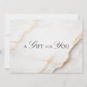 Elegante witte marmeren QR-code cadeaubon (Voorkant)
