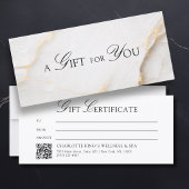 Elegante witte marmeren QR-code cadeaubon