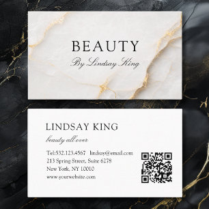 Elegante witte marmeren QR-code visitekaart Afsprakenkaartje