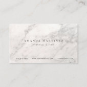 Elegante Witte Marmeren Salon Loyalty Kaart Visitekaartje (Achterkant)