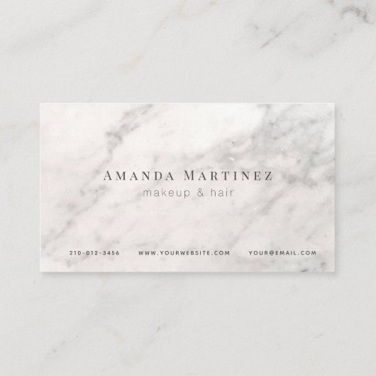 Elegante Witte Marmeren Salon Loyalty Kaart Visitekaartje (Achterkant)