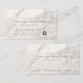 Elegante Witte Marmeren Salon Loyalty Kaart Visitekaartje (Voorkant / Achterkant)
